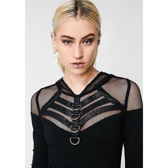 Punkrave mesh hooded top - Picture 3 of 6